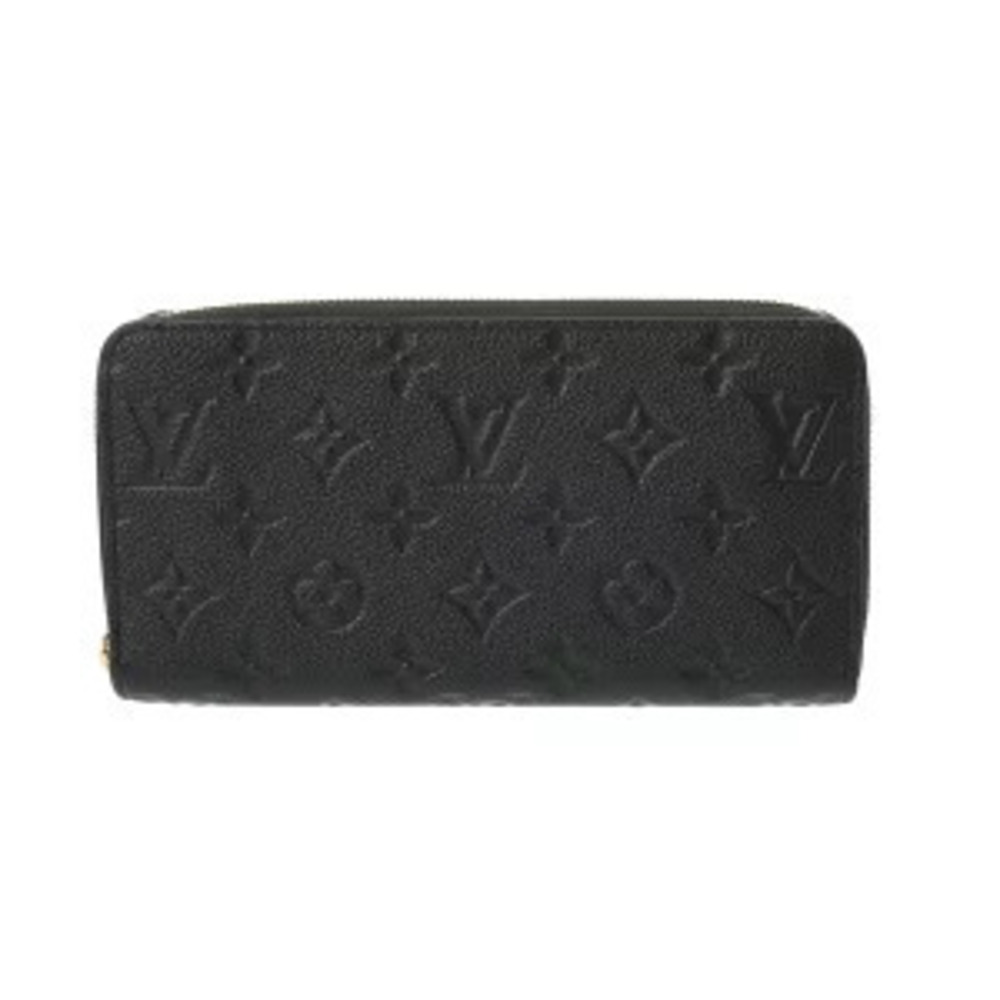 Louis Vuitton Monogram Empreinte Zippy Wallet Noir Black Leather Long